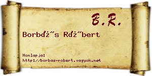 Borbás Róbert névjegykártya